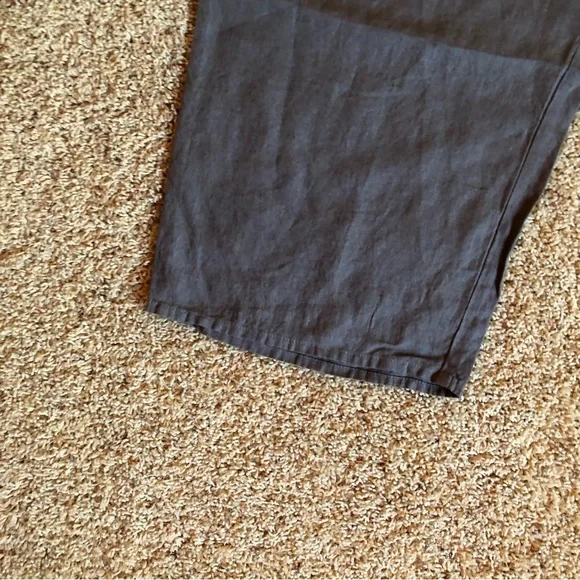 FLAX 100% Linen Pants Lagenlook Earth Tone Gray Grey Casual  Plus Size 1X - Picture 12 of 12